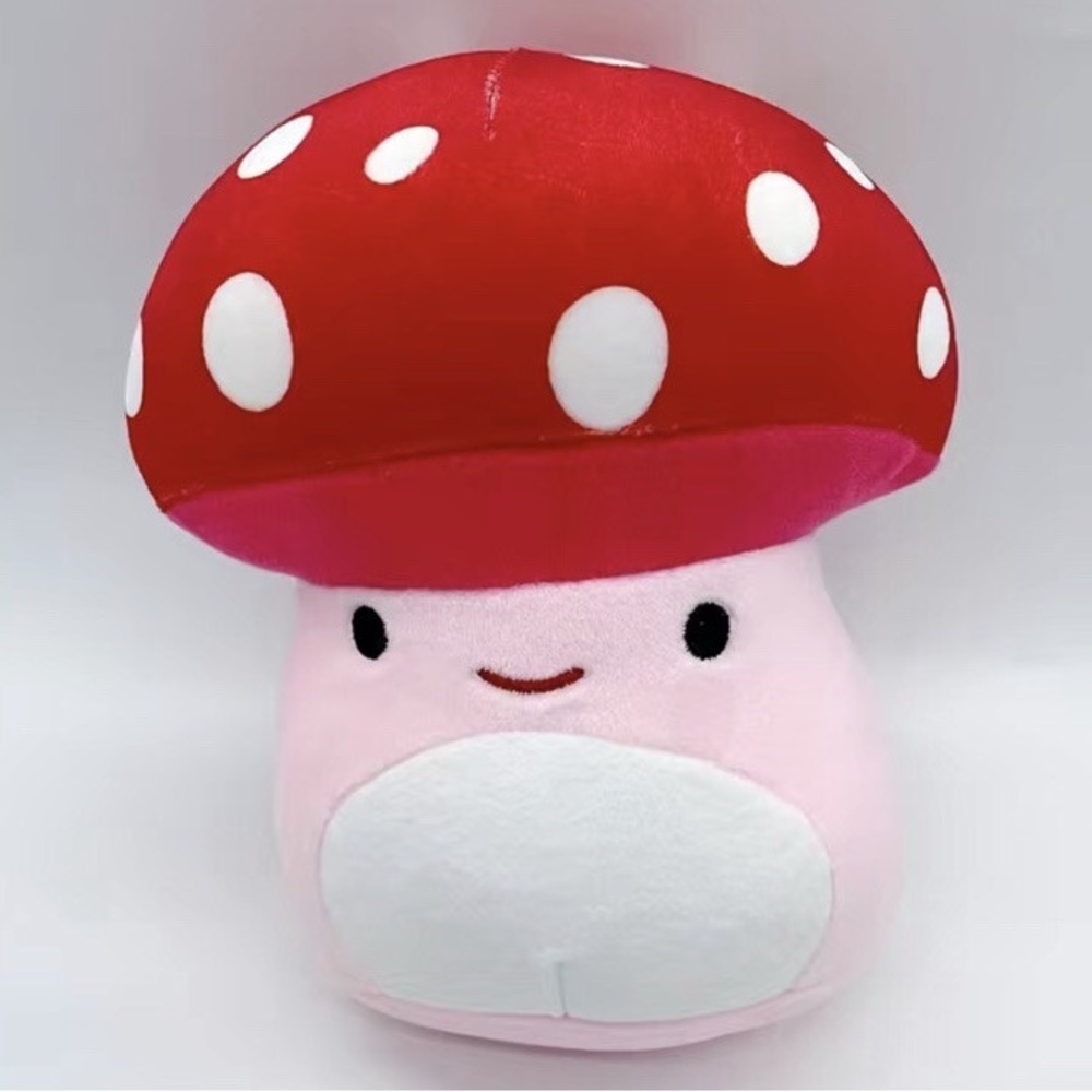 Adorable Kawaii Pink and Red Mushroom Plush Toy